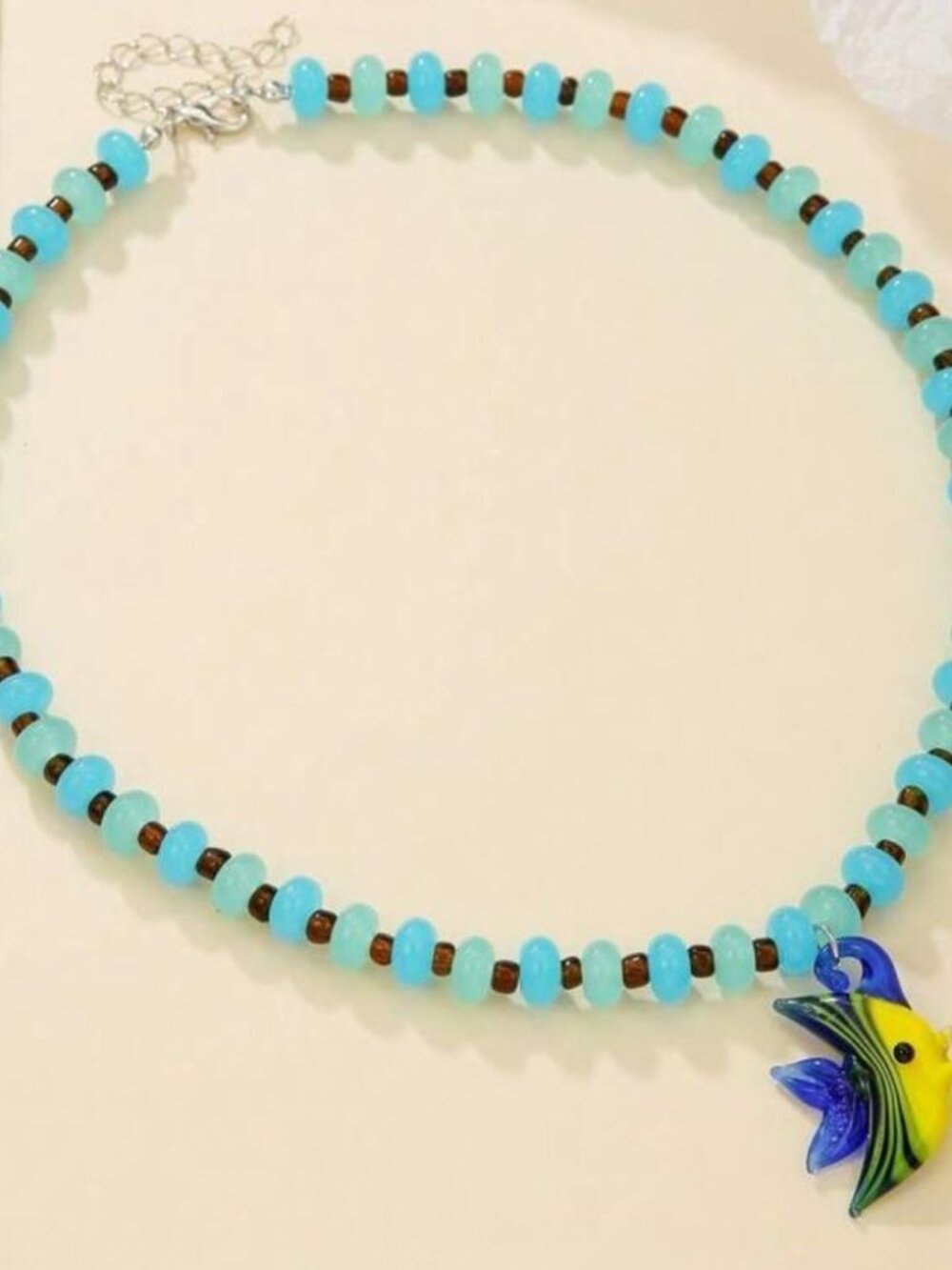 Blue and YellowFish Pendant Necklace M531